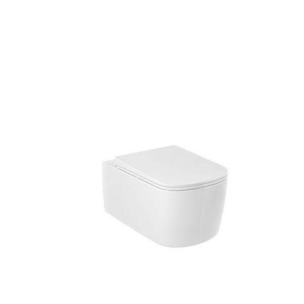 Унитаз подвесной Kludi Реса ЭС безободковый 55 см spiralflush без крышки белый глянцевый (27WCW0143)