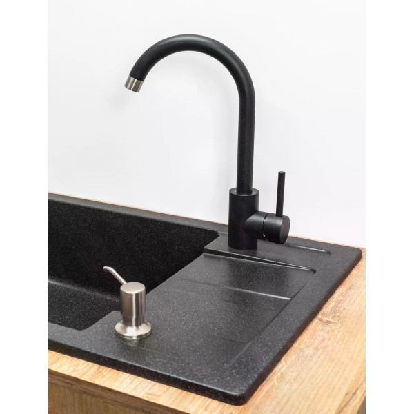 Мойка для кухни Rea nils black Nakrapiany 5W1 гранит 62x44x16 черная с вкраплением (ZLE-00100)