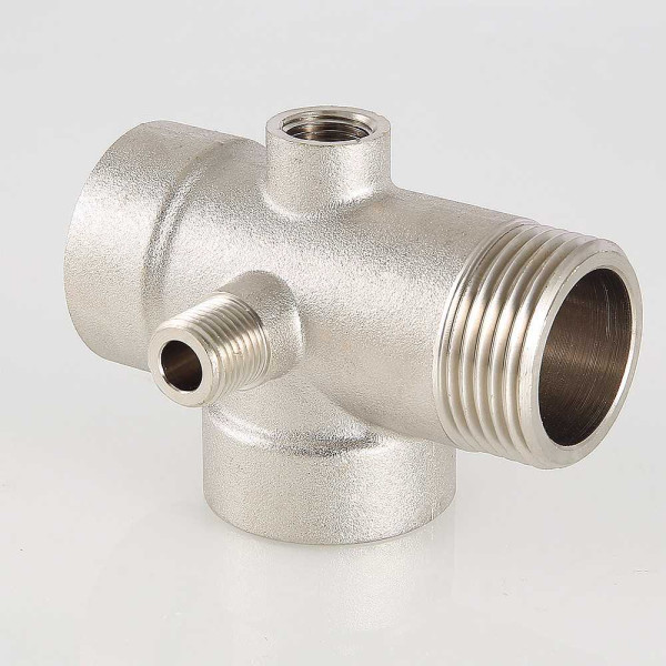 Соединение пятиходовое 1"*80 мм. Valtec (никель) (VTr.600.N.06080) Соединение пятиходовое 1"*80 мм. Valtec (никель) (VTr.600.N.06080)