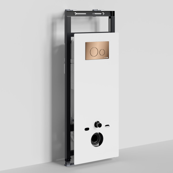 Инсталляция для унитаза WasserKRAFT Salm с клавишей смыва золото розовое (27TLT.010.ME.WH.RG02)