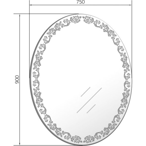 Зеркало Marka One Joli 750*30*900 белое (У26308)