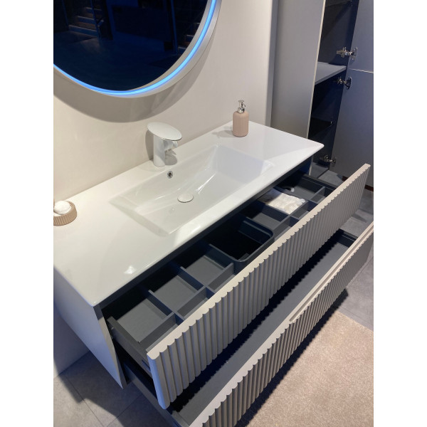 Тумба подвесная Orka Moonlight 910x510x510 с раковиной бежевый матовый (5001502)