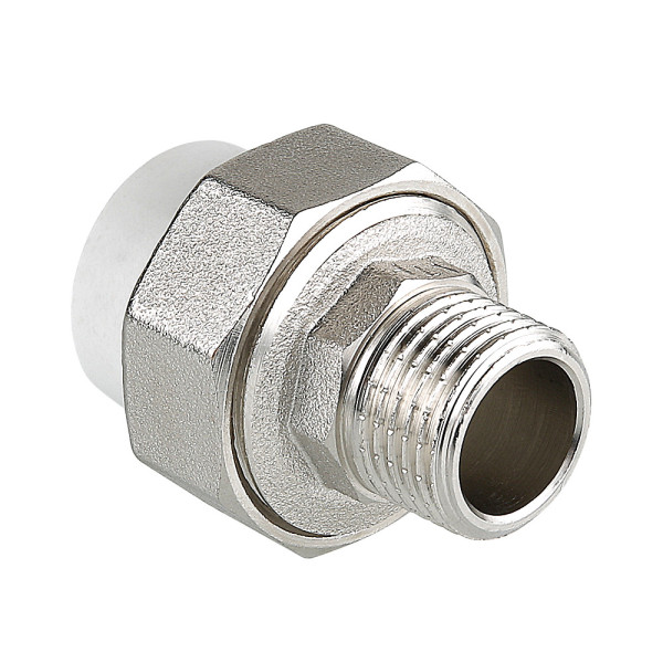 Сгон PP-R 25*3/4"Н VALTEC (латунь, белый) VTp.761.0.02505