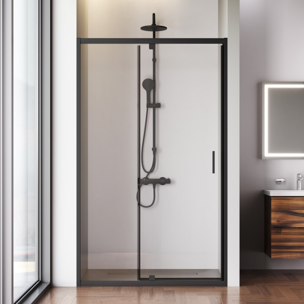 Душевая дверь AM.PM Gem 120x195 стекло прозрачное, профиль черный матовый (W90G-120-1P-BT) Душевая дверь AM.PM Gem 120x195 стекло прозрачное, профиль черный матовый (W90G-120-1P-BT)