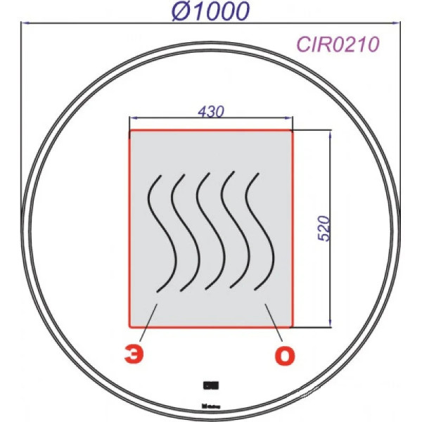 Зеркало Aqwella Circle 1000x1000x40 слоновая кость с патиной (CIR0210)