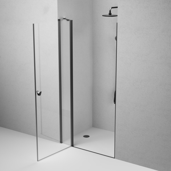 Душевая дверь AM.PM Sunny 100x190 стекло прозрачное, профиль черный матовый (W87G-10-1P-BT)