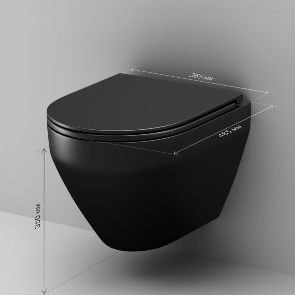 Унитаз подвесной AM.PM Spirit V2.0 FlashClean с сиденьем микролифт черный матовый (C701700MBSC) Унитаз подвесной AM.PM Spirit V2.0 FlashClean с сиденьем микролифт черный матовый (C701700MBSC)