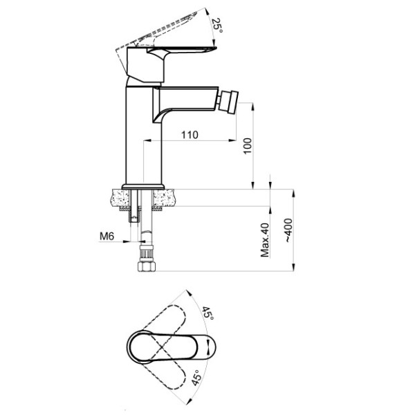 Смеситель для биде Azario Leya хром (AZ-15926601) Смеситель для биде Azario Leya хром (AZ-15926601)
