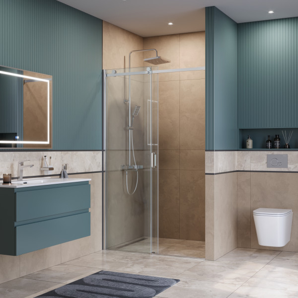 Душевая дверь BelBagno Soft Close-2 130x200 стекло прозрачное, профиль хром глянцевый (SOFT_CLOSE-2-BF-1-130-C-Cr)
