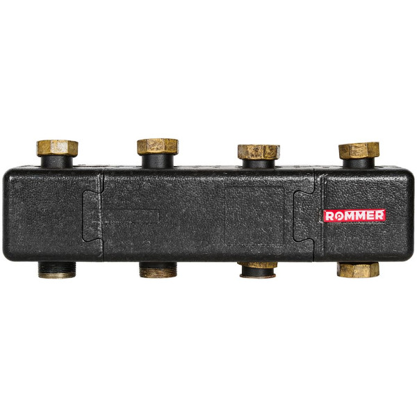 Коллектор распределительный Rommer 1 1/2" на 2(3) контура (сталь, до 85 кВт) в теплоизоляции (RDG-1017-004023) Коллектор распределительный Rommer 1 1/2" на 2(3) контура (сталь, до 85 кВт) в теплоизоляции (RDG-1017-004023)