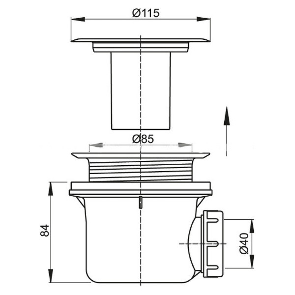 Cифон для душевого поддона Alcaplast с нержавеющей peшeткой (A48) Cифон для душевого поддона Alcaplast с нержавеющей peшeткой (A48)