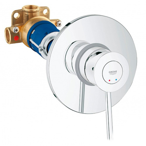 Смеситель для душа Grohe BauClassic внешняя и внутренняя части хром (29048000) Смеситель для душа Grohe BauClassic внешняя и внутренняя части хром (29048000)