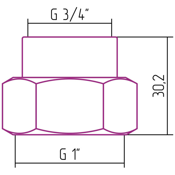 Комплект фитингов Сунержа стилье прямой 1"x3/4" ВР / 2 шт (02101-1034)