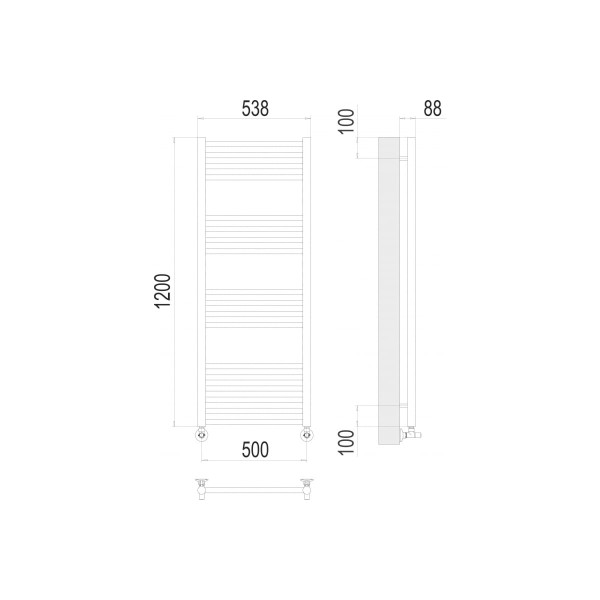 Полотенцесушитель водяной Terminus Альба Lux П18 500x1200 6-4-4-4 xром