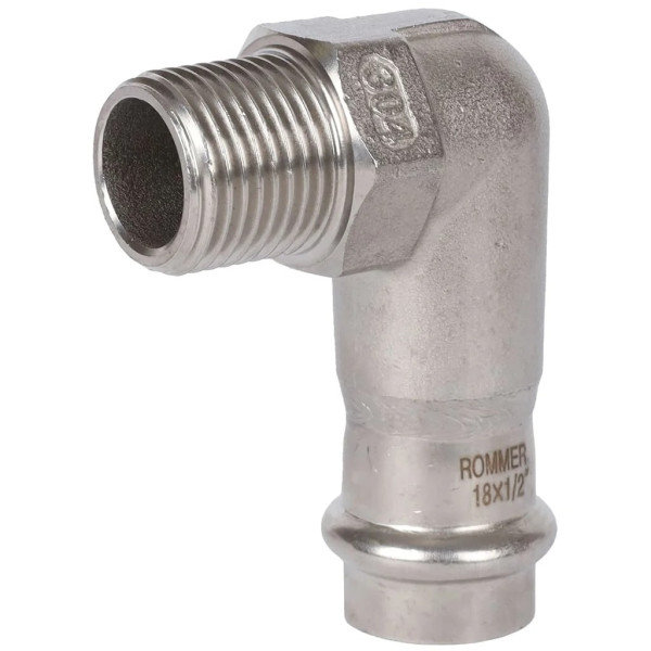 Переход угловой 18х1/2"Н Rommer из нержавеющей стали (пресс) (RSS-0010-001812) Переход угловой 18х1/2"Н Rommer из нержавеющей стали (пресс) (RSS-0010-001812)