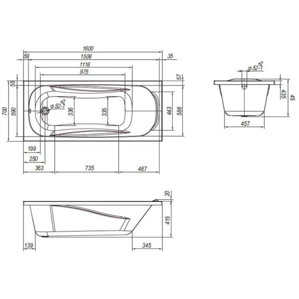 Ванна ABS Loranto Арктика 150x70 (CS00031199) Ванна ABS Loranto Арктика 150x70 (CS00031199)