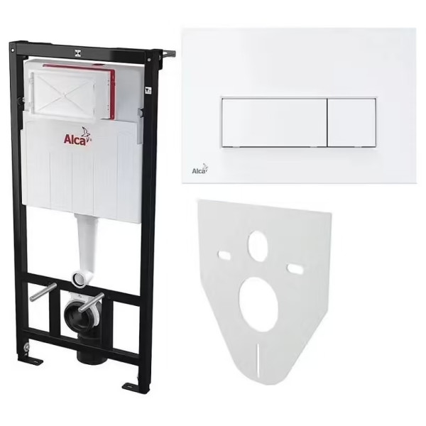 Инсталляция для подвесного унитаза AlcaPlast с клавишей (AM101/1120-4:1 RU M570-0001) белая