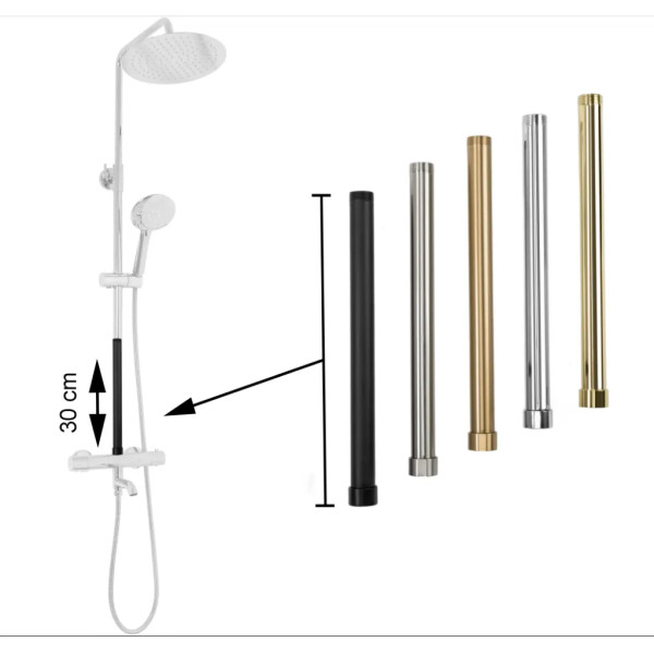 Удлинитель душевой стойки Rea 30 см Chrom (Tom, Soul, Aldi, Bliss, Santos, Roger, Lungo с термостатом, Luis, Vigo) (REA-K7700)