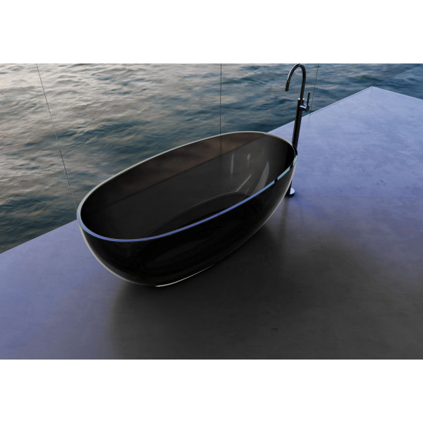 Ванна прозрачная Abber Kristall 170x75 черная (AT9703Onyx)