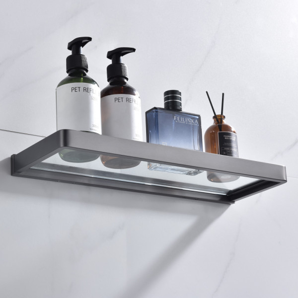 Полка стеклянная Abber Westen никель (AA1759NG)