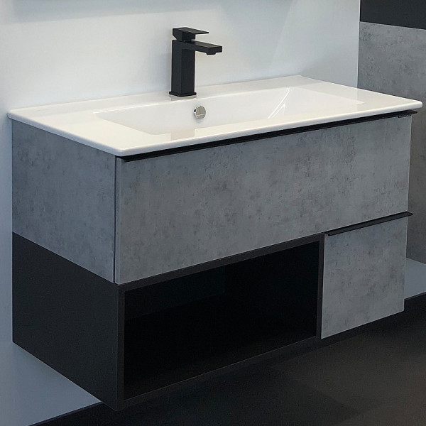 Тумба подвесная с раковиной Comforty Франкфурт 900x465x560 дуб светлый (00-00007342)