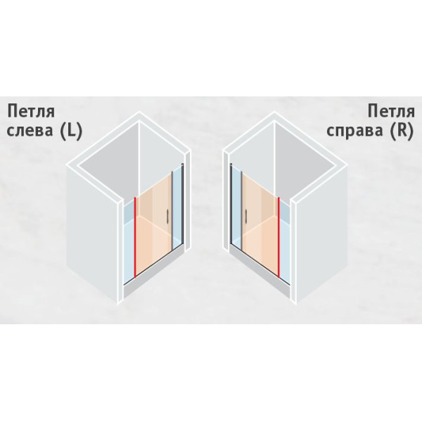 Душевая дверь Vegas Glass 180х190 EP-2F 180 07 01 R стекло прозрачное