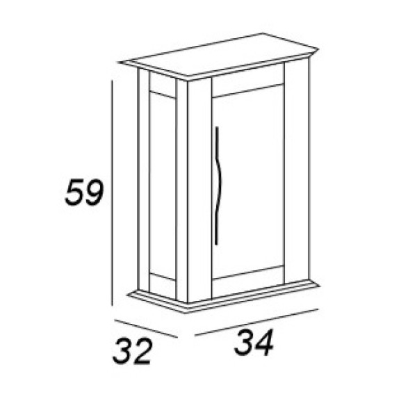 Шкаф Cezares Tiffany 34x59 Bianco Opaco (54960)