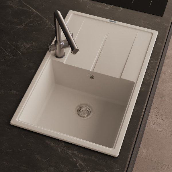 Мойка для кухни Abber Quarz 51x78x21,7 белая (AQ2904W)