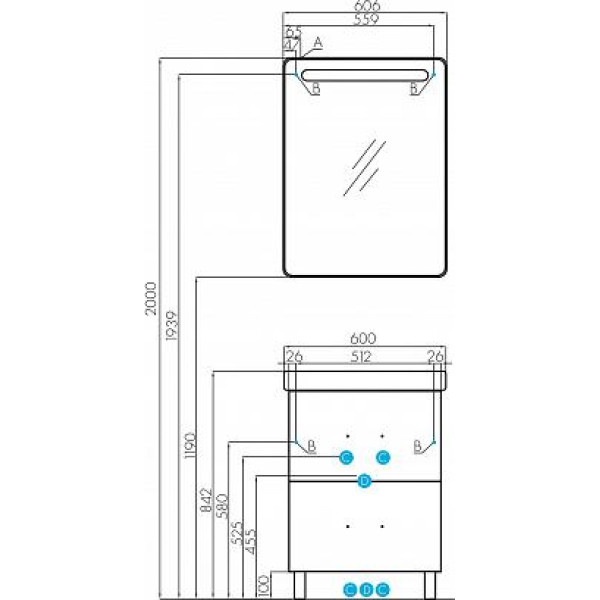 Тумба-умывальник Aquaton Америна 60 Н/1WH302082 Раковина Тигода (1A1692K1AM010)