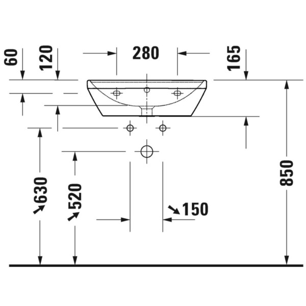 Раковина подвесная Duravit D-NEO 55*44 (2366550000)