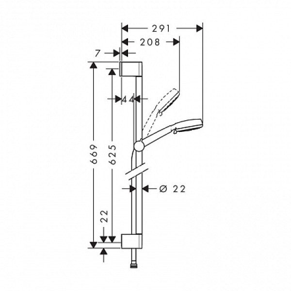 Гарнитур душевой Hansgrohe Crometta 100 Vario (26651400)