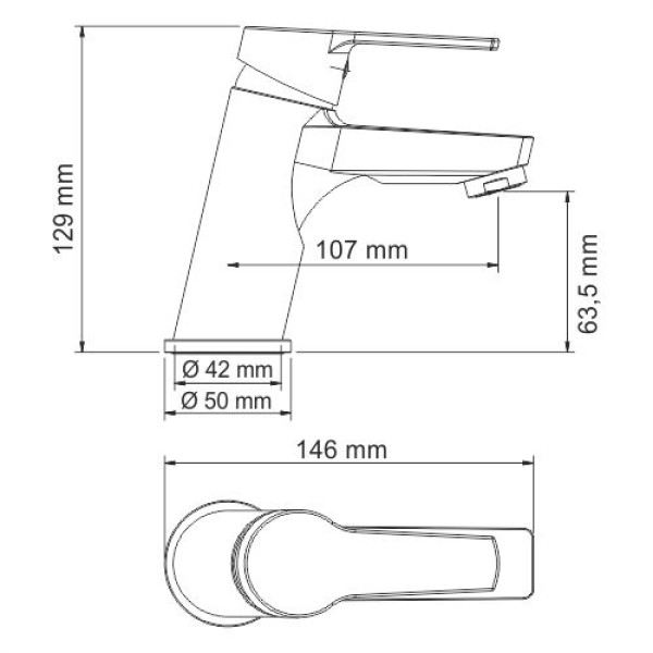 Смеситель для раковины WasserKRAFT Rhin 4403 Смеситель для раковины WasserKRAFT Rhin 4403