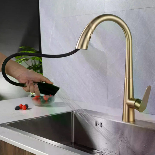 Смеситель для кухни Rea Ross золото матовое (REA-B5312) Смеситель для кухни Rea Ross золото матовое (REA-B5312)