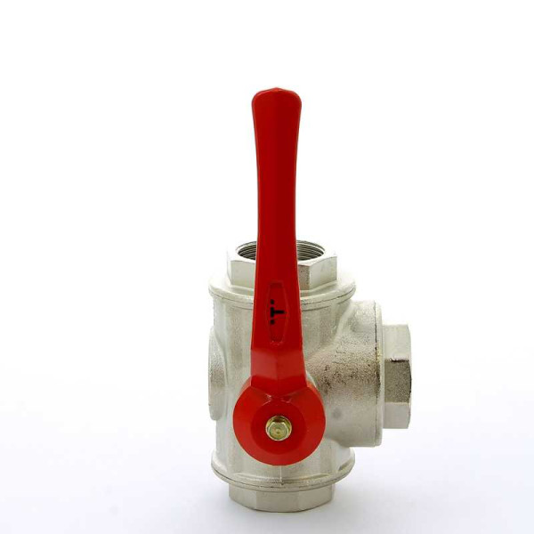 Кран Itap 1 1/2" шаровый трёхходовой T-порт (красная ручка-рычаг) (1280112T)
