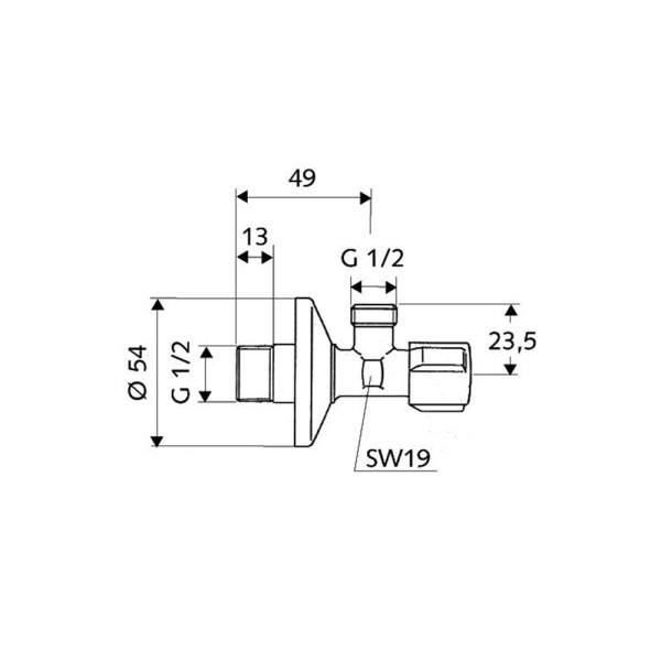 Угловой вентиль Tece Schell Comfort 1/2”х1/2” (052170699)