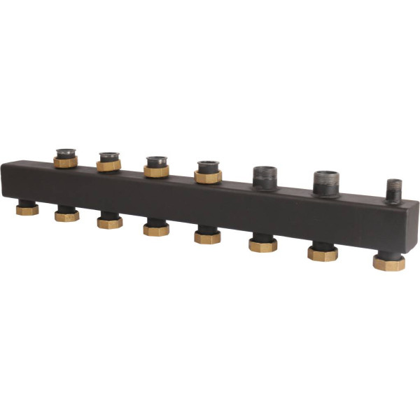 Коллектор распределительный Rommer 1 1/2" на 4(6) контура (сталь, до 85 кВт) (RDG-0017-004046) Коллектор распределительный Rommer 1 1/2" на 4(6) контура (сталь, до 85 кВт) (RDG-0017-004046)