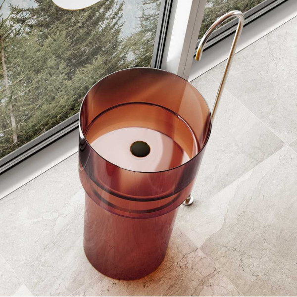 Раковина напольная ABBER Kristall 45x45 коричневая (AT2701Opal-H) Раковина напольная ABBER Kristall 45x45 коричневая (AT2701Opal-H)