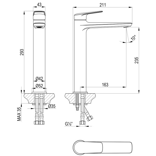 Смеситель для раковины Lemark Verba хром (LM11409C) Смеситель для раковины Lemark Verba хром (LM11409C)