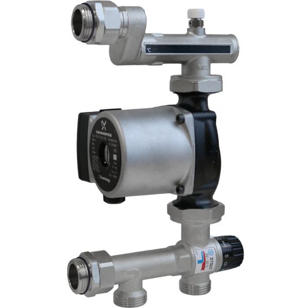 Насосно-смесительный узел с термостатическим клапаном Stout с насосом UPSO 25-65 (SDG-0120-005011)