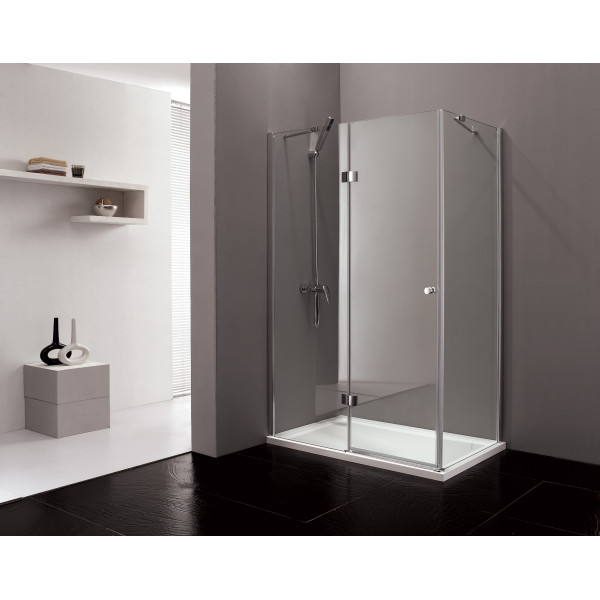 Душевой уголок Cezares Verona 100x90x195 L стекло матовое, профиль хром (VERONA-W-AH-1-100/90-P-Cr-L)