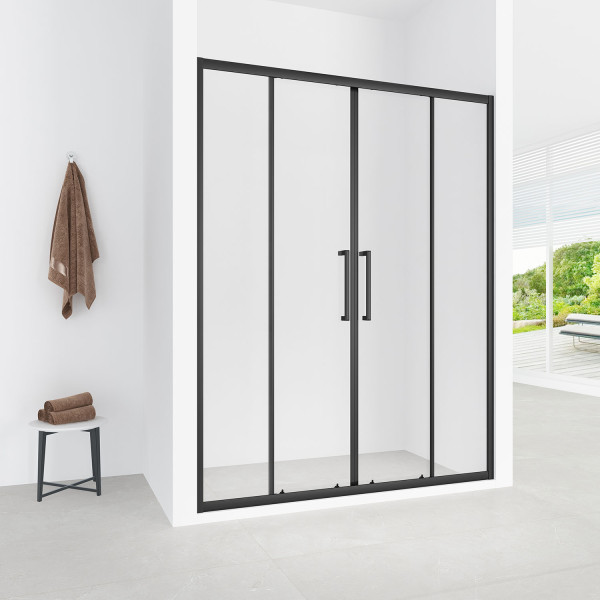 Дверь душевая Loranto 150x190 стекло прозрачное, профиль черный матовый (CS-AB04B-150) Дверь душевая Loranto 150x190 стекло прозрачное, профиль черный матовый (CS-AB04B-150)