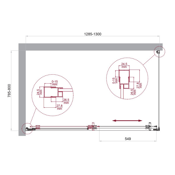 Душевой уголок BelBagno Luce 130x80x195 стекло прозрачное, профиль хром (LUCE-AH-1-130/80-C-Cr)