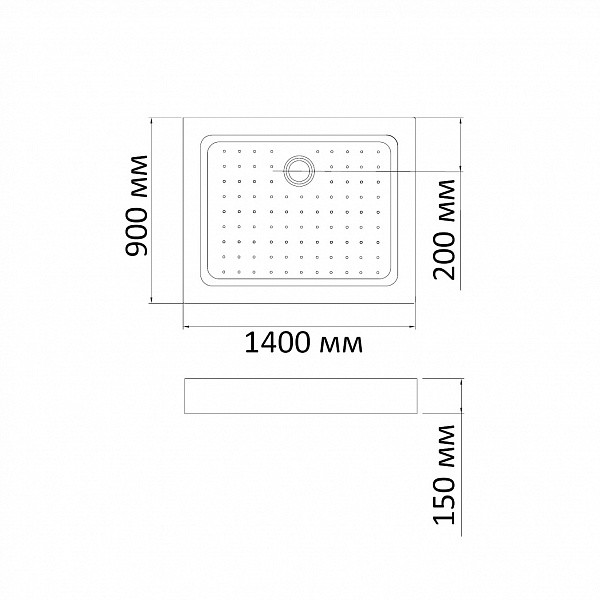 Душевой поддон BandHours Rectangular 914-Tray 90х140х15 белый