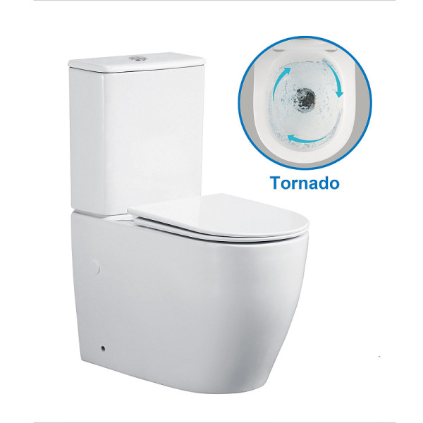 Унитаз напольный Azario Bonelle с сиденьем с микролифтом белый (AZ-1229A)