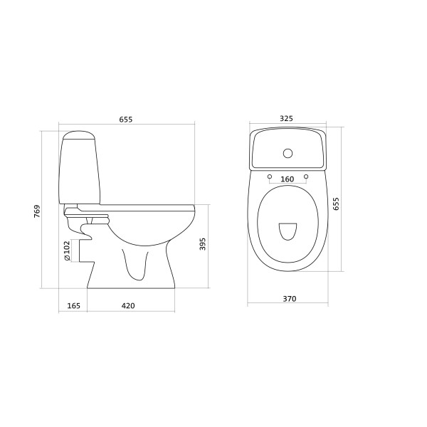 Унитаз напольный Santek Цезарь 655х370х769 (1WH302415)
