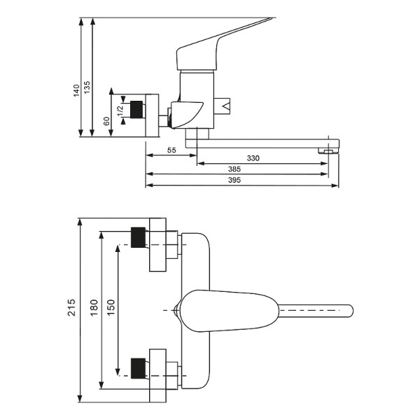 Смеситель для ванны и душа Wesnaart Nova хром (NOV03-320) Смеситель для ванны и душа Wesnaart Nova хром (NOV03-320)