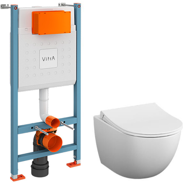 Комплект инсталляция с унитазом Vitra Sento с сиденьем с soft-close (9830B003-7211) Комплект инсталляция с унитазом Vitra Sento с сиденьем с soft-close (9830B003-7211)