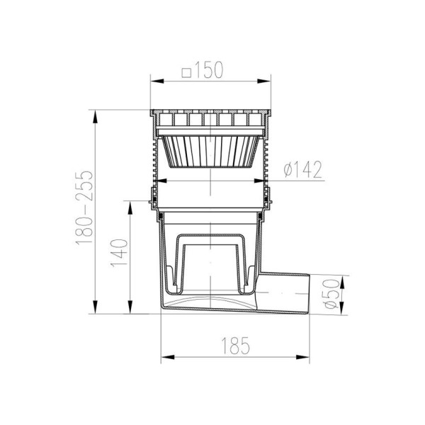 Трап канализационный MCH с боковым сливом D50 поплавокнержавейка