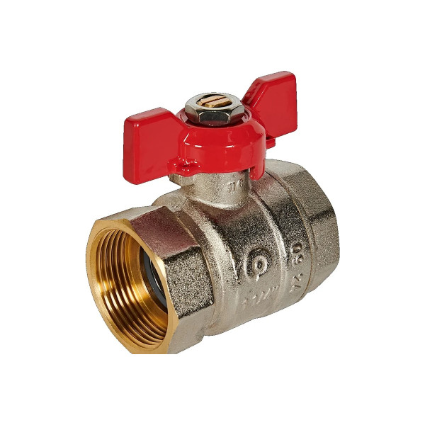 Кран 1 1/4" ВВ шаровый Rommer (ГОСТ, красная бабочка) RBV-0003-2110232 Кран 1 1/4" ВВ шаровый Rommer (ГОСТ, красная бабочка) RBV-0003-2110232