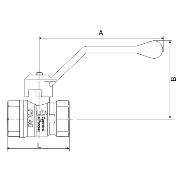 Кран 1 1/2" ВВ шаровый "LD Pride" (чёрная ручка) (LD 47.301.40) Кран 1 1/2" ВВ шаровый "LD Pride" (чёрная ручка) (LD 47.301.40)